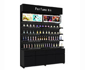Luxury Perfume Display Cabinet , Black Fragrance Display Cabinet Easy Assemble