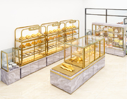 粉のコーティングのケーキの店の飾り戸棚の錬鉄のペンキのパンの表示棚