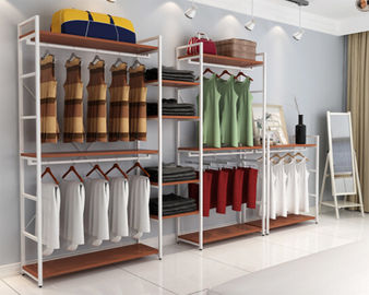 Modern Style Clothing Shop Display Racks Wall Mounted Clothing Rack For Shopping Mall
