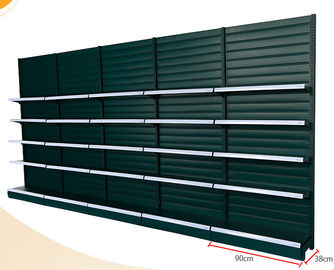 Strip Type Back Panel Supermarket Display Shelving With Hook / Basket Accessories