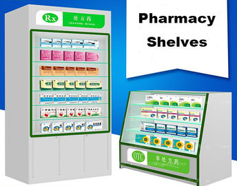 No Harm Glass Door Pharmacy Display Shelves Friendly Material 1200*450*950mm